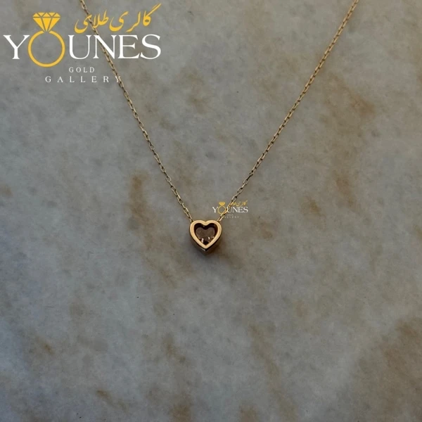 گردنبند قلب مینیمال کرم طلا